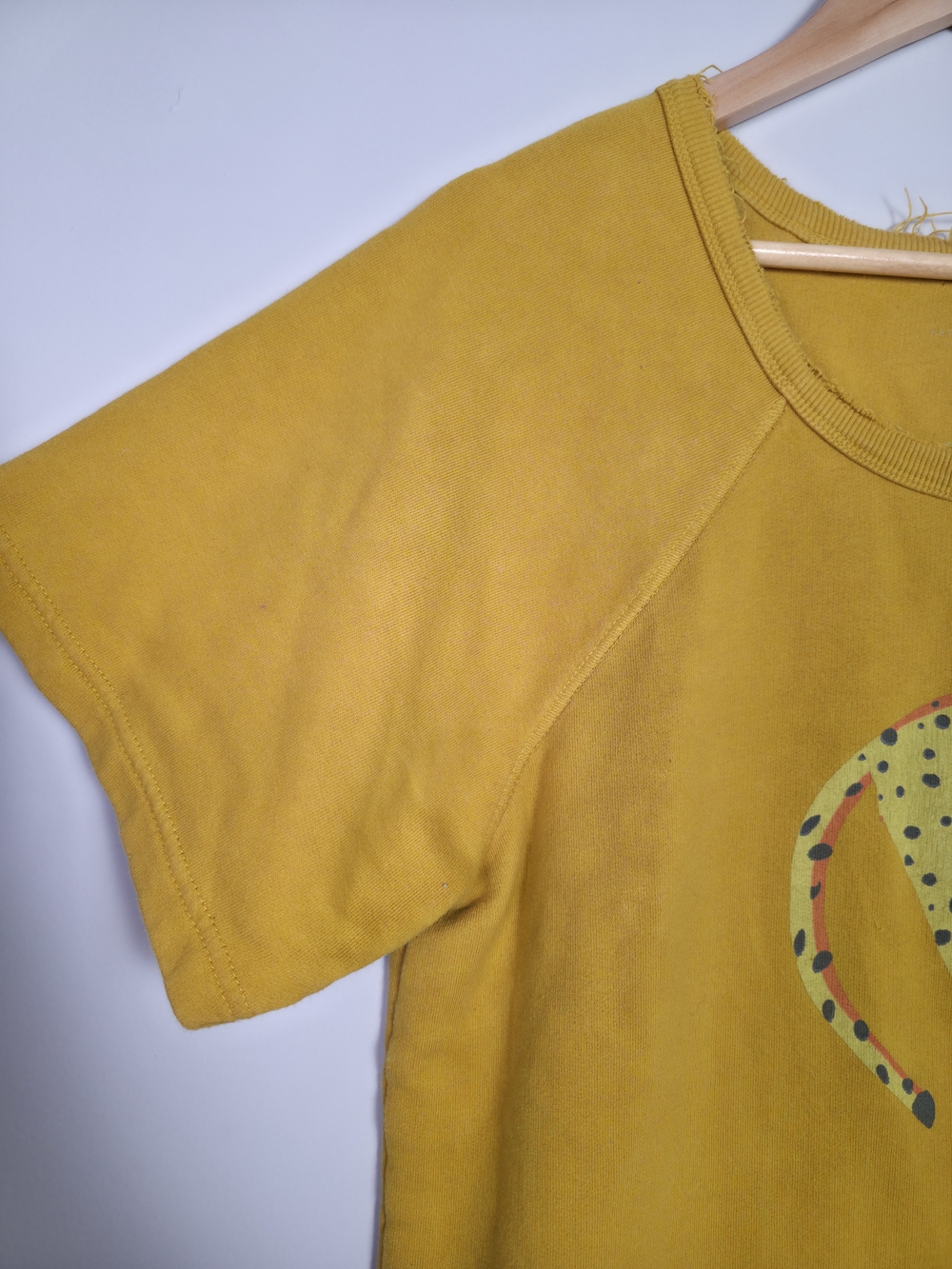 Anthropologie Jarmel by Jarmel Leopard Rainbow Sweatshirt Tee XL Mustard Boho - Picture 5 of 10